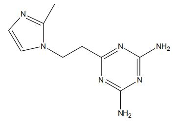 2,4-二氨基-6-[2-(2-甲基-1-咪唑）乙基]-S-三嗪